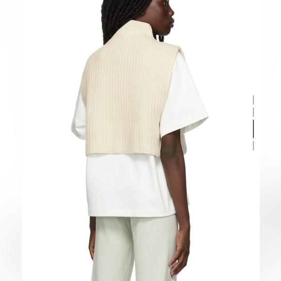 Jil Sander Cream Turtleneck Sweater Vest - Picture 2 of 8